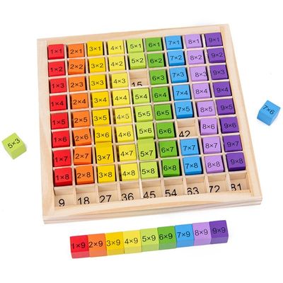 Montessori 0.59in matemática de madeira Toy Table Abacus Counting Toy de 99 números