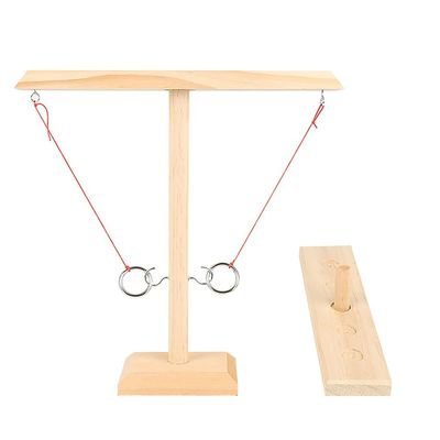 Engancha ofícios de madeira de madeira de 28cm Ring Toss Game Throwing Paintable