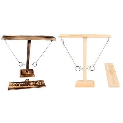 Engancha ofícios de madeira de madeira de 28cm Ring Toss Game Throwing Paintable