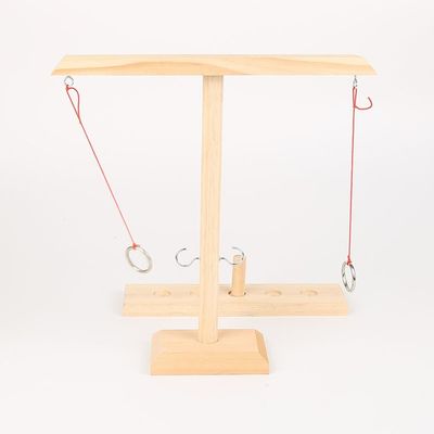 Engancha ofícios de madeira de madeira de 28cm Ring Toss Game Throwing Paintable