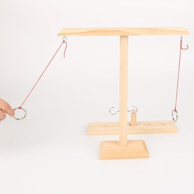 Engancha ofícios de madeira de madeira de 28cm Ring Toss Game Throwing Paintable