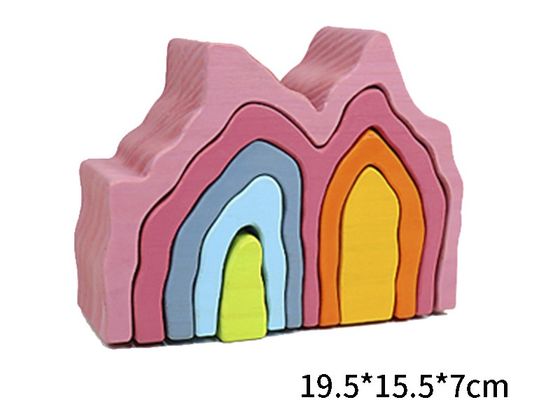 DIY montou brinquedos de madeira Montessori que dos blocos de 11.5cm o bloco ajustou o equilíbrio empilhado