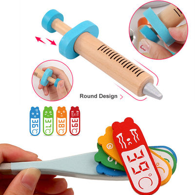 Simulação portátil Toy Doctor Kit de madeira das crianças do OEM