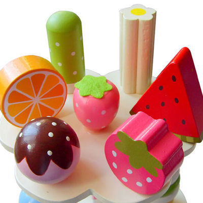 Gelado magnético de madeira Toy With Display Stand da simulação realística