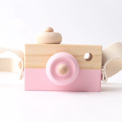 Pendente de madeira da câmera da colar de Montessori da faia para o bebê