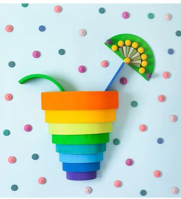 brinquedos de madeira educacionais de Montessori do empilhador do arco-íris 6pcs