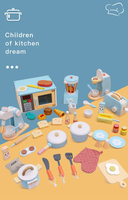 A educação adiantada das crianças unisex de madeira finge brinquedos da cozinha