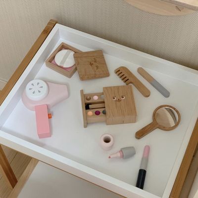 O Montessori portátil Toy Set cosmético de madeira das crianças ISO9001