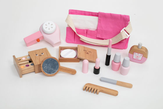 O Montessori portátil Toy Set cosmético de madeira das crianças ISO9001