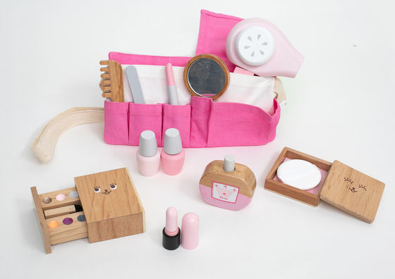O Montessori portátil Toy Set cosmético de madeira das crianças ISO9001
