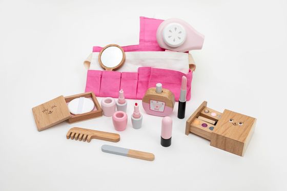 O Montessori portátil Toy Set cosmético de madeira das crianças ISO9001