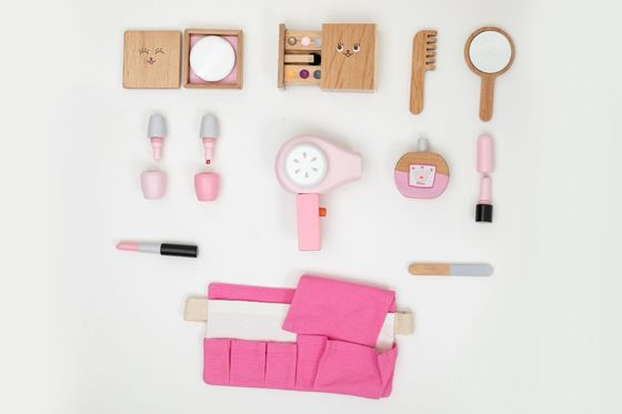 O Montessori portátil Toy Set cosmético de madeira das crianças ISO9001