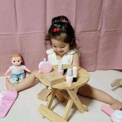 O Montessori portátil Toy Set cosmético de madeira das crianças ISO9001