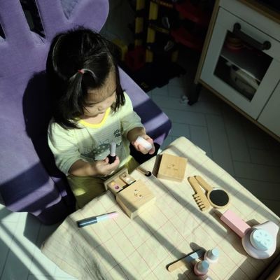 O Montessori portátil Toy Set cosmético de madeira das crianças ISO9001