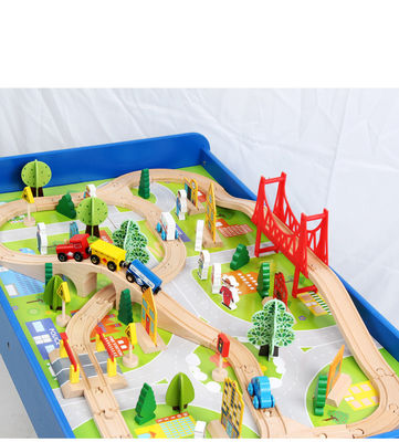 Construtor Wooden Board Game de Mini Wooden 88pcs City Road