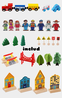 Construtor Wooden Board Game de Mini Wooden 88pcs City Road