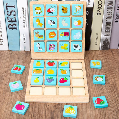 Jogo de mesa de madeira do enigma do Montessori das crianças do ODM