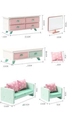 Brinquedos de Mini Montessori Wooden Girls Bedroom sem a rebarba