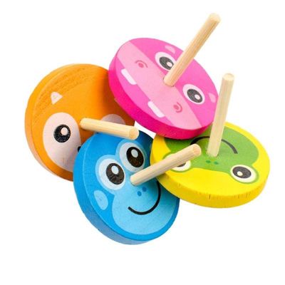 Giroscópio de madeira Toy Wheel For Stress Relieving do arco-íris das crianças