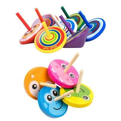 Giroscópio de madeira Toy Wheel For Stress Relieving do arco-íris das crianças