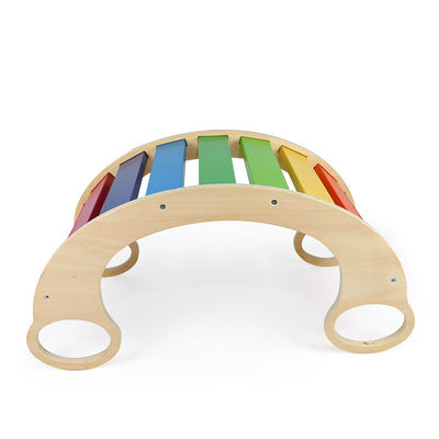 Quadro de escalada de madeira do arco-íris de Montessori do bebê do OEM