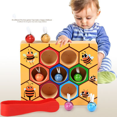 Jogo de madeira da coordenação do olho da mão de Montessori para a educação adiantada das crianças