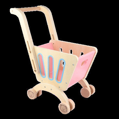 A plataforma dobro Toy Shopping Trolley de madeira das crianças