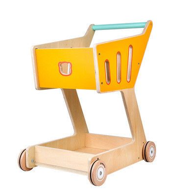 A plataforma dobro Toy Shopping Trolley de madeira das crianças