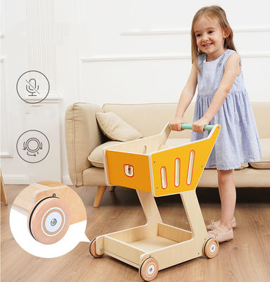 A plataforma dobro Toy Shopping Trolley de madeira das crianças