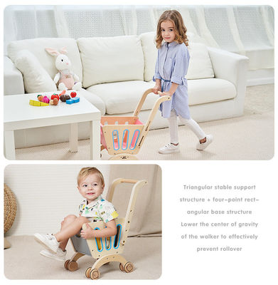 A plataforma dobro Toy Shopping Trolley de madeira das crianças