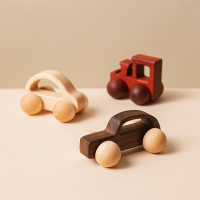 presente Toy Beech Wood Car Educational Montess da noz preta do carro de Toy Maple Car Mahogany Classic dos blocos de apartamentos do bebê 9/Style