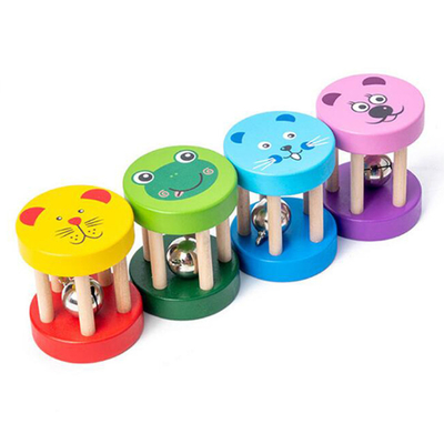 Chocalho de madeira musical Montessori para o bebê dos brinquedos da ucha do bebê educacional
