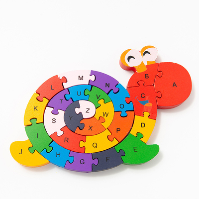 Brinquedos de madeira do bloco de apartamentos para da tartaruga adiantada de Digitas dos caracóis da educação do bebê das crianças crianças de soletração cognitivas