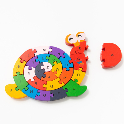 Brinquedos de madeira do bloco de apartamentos para da tartaruga adiantada de Digitas dos caracóis da educação do bebê das crianças crianças de soletração cognitivas