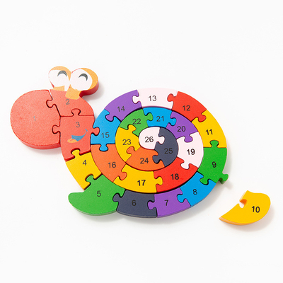 Brinquedos de madeira do bloco de apartamentos para da tartaruga adiantada de Digitas dos caracóis da educação do bebê das crianças crianças de soletração cognitivas