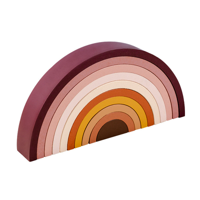 Brinquedo educacional de empilhamento criativo Não-tóxico de madeira do jogo do equilíbrio de Toy Safe DIY do bebê do bloco de apartamentos do arco-íris de Montessori