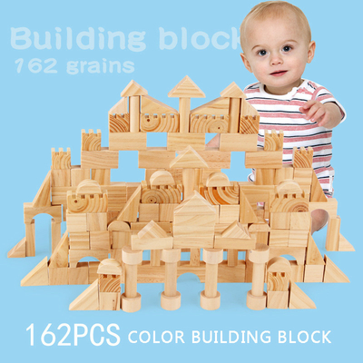 Grões de madeira da educação de Montessori que empilham brinquedos Parenting das crianças da primeira infância das crianças do jardim de infância dos blocos de apartamentos