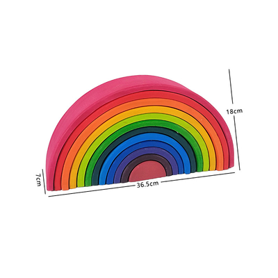 Dos blocos de apartamentos de madeira do arco-íris dos brinquedos de DIY 3D grande tamanho para crianças das crianças