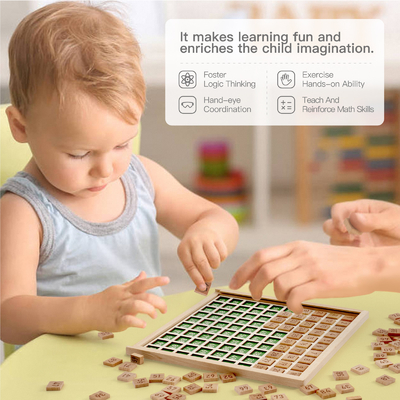 Montessori educacional 	Matemática de madeira Toy For Preschool Counting Number