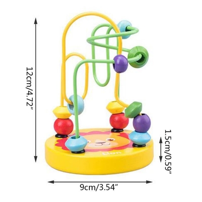 Os brinquedos de madeira de Montessori para a criança que os círculos de madeira perlam o fio Maze Roller Coaster Educational Wood confundem brinquedos do bebê