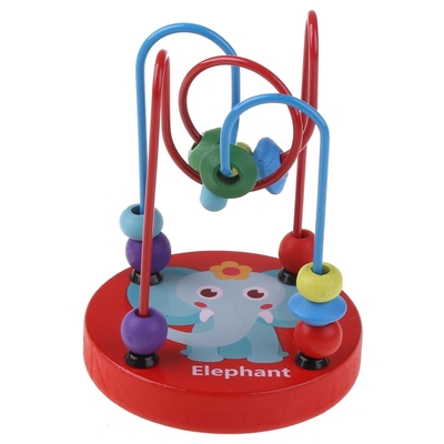 Os brinquedos de madeira de Montessori para a criança que os círculos de madeira perlam o fio Maze Roller Coaster Educational Wood confundem brinquedos do bebê