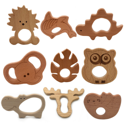 Forma animal de madeira da tartaruga da baleia da coala da tartaruga do produto comestível de Teethers do bebê
