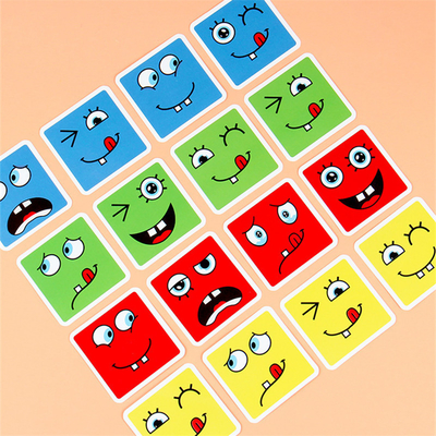 Brinquedo educacional de aprendizagem adiantado do fósforo dos brinquedos novos dos blocos de apartamentos do cubo da mudança da cara do enigma da expressão de Montessori para crianças