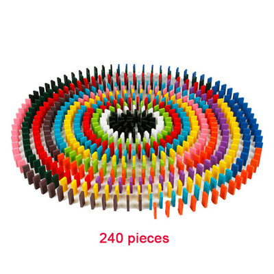 Blocos de apartamentos de madeira 120Pcs dos dominós do arco-íris para as crianças educacionais