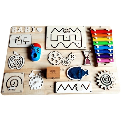 Bebê ocupado do desenvolvimento da inteligência de Chip Skill Training Game Puzzle da madeira das crianças dos brinquedos de Montessori dos acessórios da placa DIY do bebê