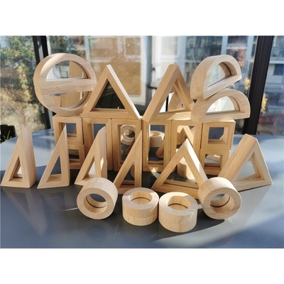 Madeira de borracha contínua de madeira de Montessori Toy Sensory Rainbow Mirror Blocks das crianças que empilha o empilhador acrílico de Buliding educacional