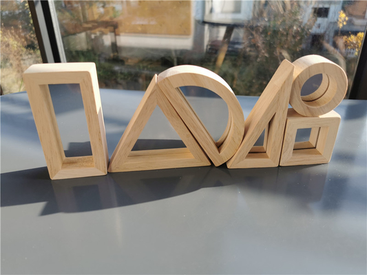 Madeira de borracha contínua de madeira de Montessori Toy Sensory Rainbow Mirror Blocks das crianças que empilha o empilhador acrílico de Buliding educacional