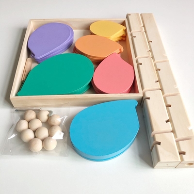 De Toy Children de madeira dos blocos de apartamentos da árvore da pétala do bebê de Montessori brinquedo educacional da trilha da corrida da bola da bola do arco-íris para o soldado das crianças