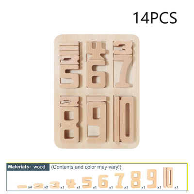 O bloco de madeira Jenga Toy Montessori Educational Natural Wood do equilíbrio do bebê dos brinquedos de Digitas da matemática dos blocos de apartamentos do número brinca FO