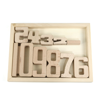 O bloco de madeira Jenga Toy Montessori Educational Natural Wood do equilíbrio do bebê dos brinquedos de Digitas da matemática dos blocos de apartamentos do número brinca FO